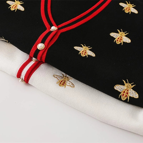 The Embroidered Bee  Cardigan