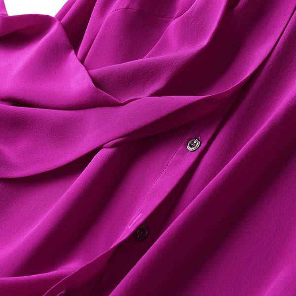 Vintage Timeless 100% Pure Silk Blouse--close up of the silk fabric