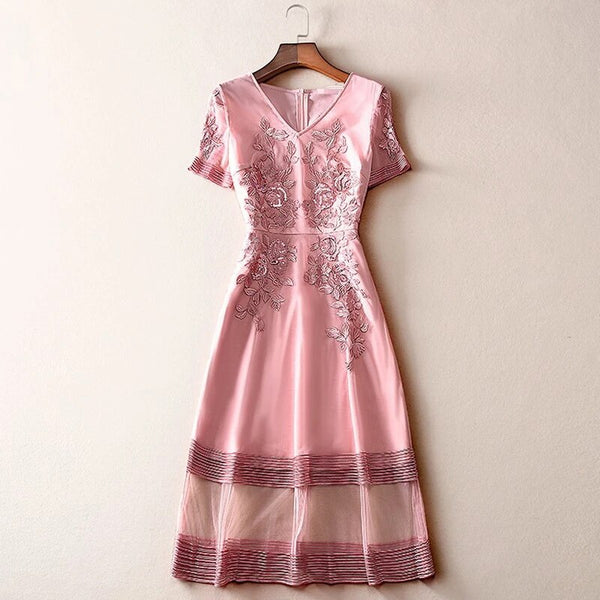 Exquisitely Embroidered Bohemian Party Dress