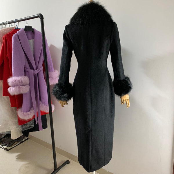 High Fashion Cashmere MIDI Winter Coat Dress