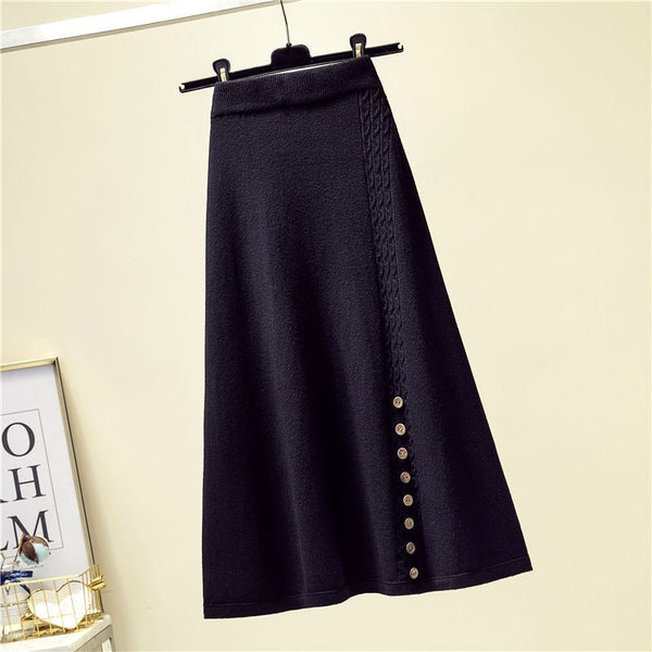 Casual Thick Warm And Comfy MIDI Winter Skirt