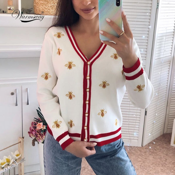 The Embroidered Bee Cardigan