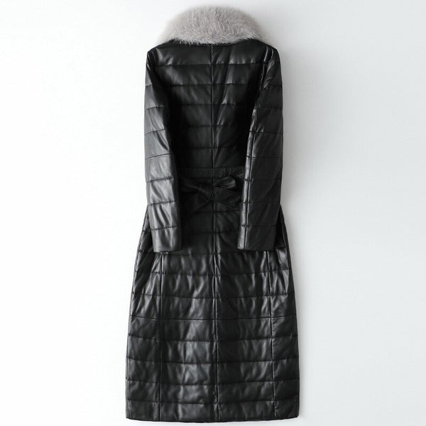 Premium Classic Sheepskin Fox Fur Collar Winter Coat