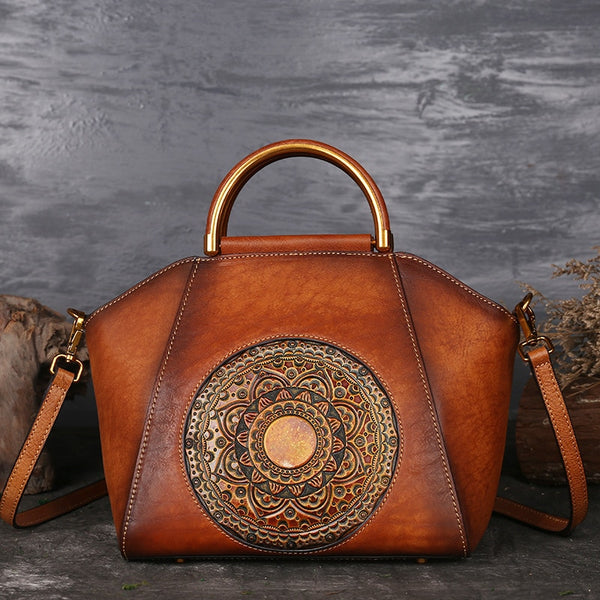 Vintage Embossed Luxury Genuine Leather Bag
