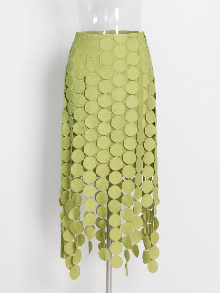 Unique Tassled Lace MAXI Skirt