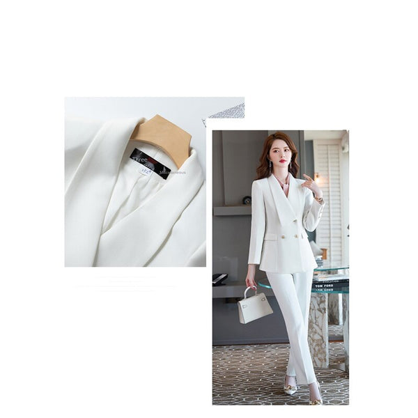 Exquisitely Tailored Double-Breasted Pantsuit Set