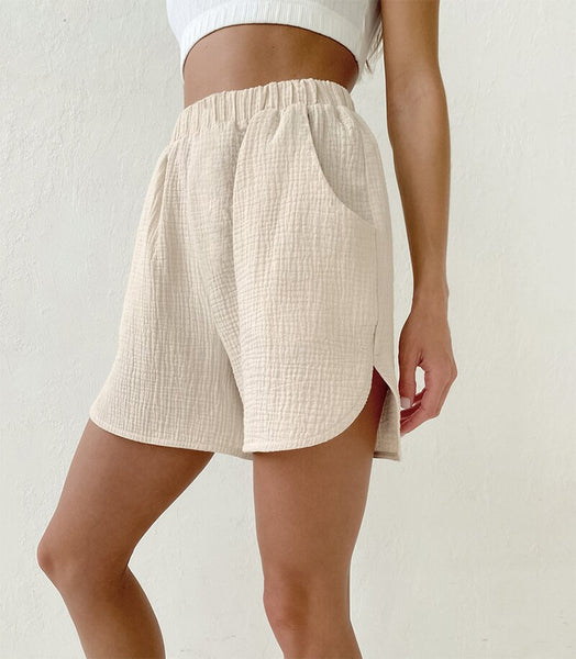 Classic 100% Cotton Gauze 2-Piece Shorts Set 