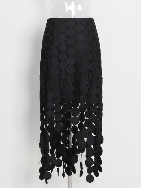 Unique Tassled Lace MAXI Skirt