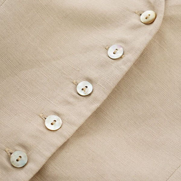 Sexy 2-Piece Retro Vest + Palazzo Pants Linen Blend Set