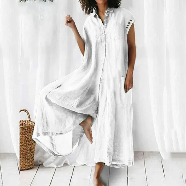 Casual + Comfy + Flirty Cotton Linen Jumpsuit 