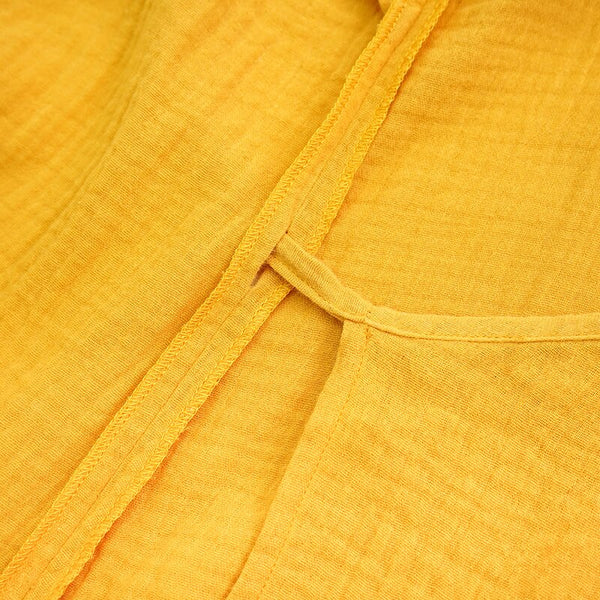 Vintage 100% Cotton Crepe Gauze V-Neck MAXI Dress