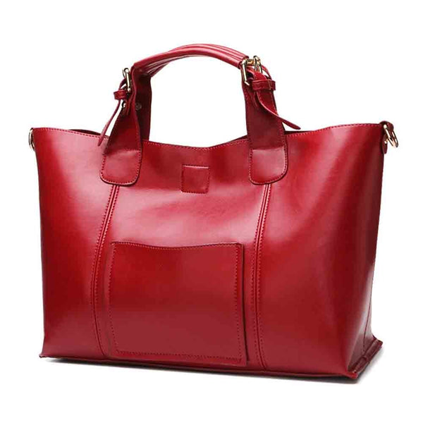 Oversized Genuine Leather Versatile Tote Bag
