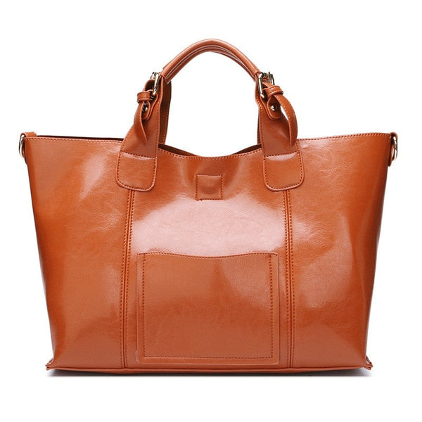 Oversized Genuine Leather Versatile Tote Bag